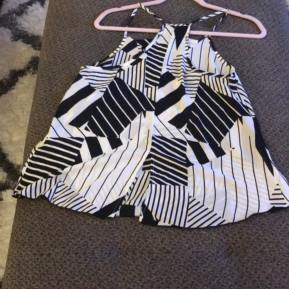 White and black printed cami